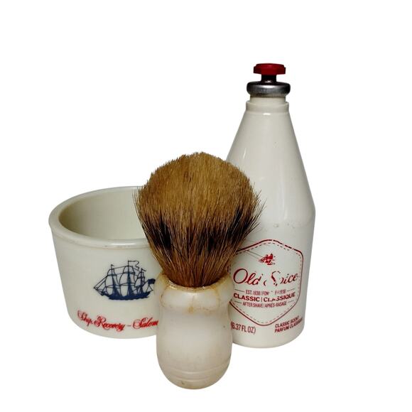 🪒💈Vintage Old Spice Shaving Set Mug Brush After Shave Classic Grooming Retro - Picture 1 of 16